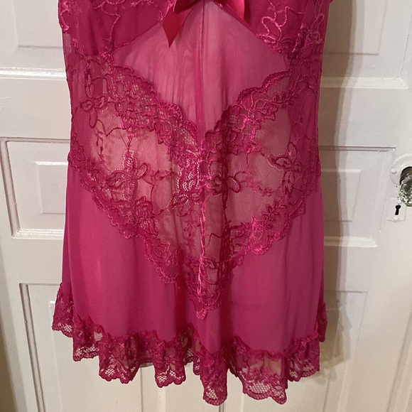 Oh la la Cheri Pink Valentina Vixen Lace Babydoll / Nightie / Teddy / Lingerie. - Picture 6 of 9